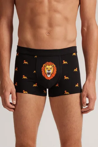 Natural Fresh Cotton Lion Boxers Man Black Size 5 - Intimissimi - Modalova