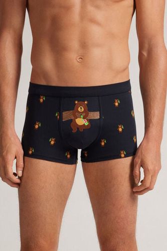 Natural Fresh Cotton Bear Boxers Man Black Size 5 - Intimissimi - Modalova