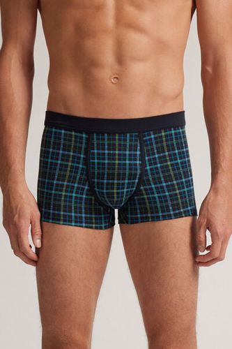 Natural Fresh Cotton Micro-check Boxers Man Black Size 5 - Intimissimi - Modalova