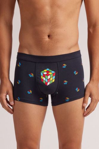 Cube Print Cotton Boxers Man Black Size 4 - Intimissimi - Modalova