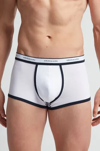 Natural Fresh Cotton Boxers with Logo Man White Size 6 - Intimissimi - Modalova