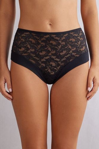 Delicate Pieces High-Waist Lace Hipster Brazilian Woman Black - Intimissimi - Modalova