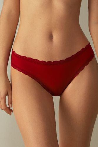 Cotton and Lace Panties Woman Red Size 6 - Intimissimi - Modalova
