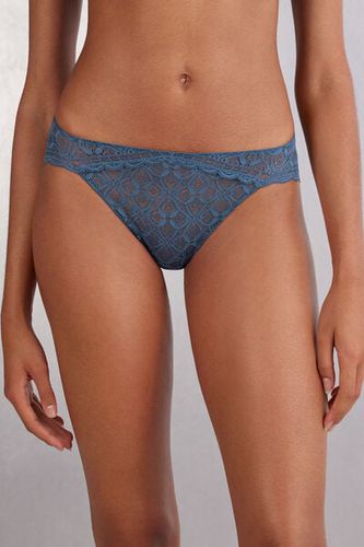 Low Rise Lace Panties Woman Blue Size 4 - Intimissimi - Modalova