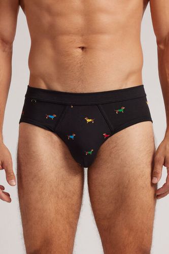 Dachshund Print Superior Cotton Briefs Man Black Size 6 - Intimissimi - Modalova