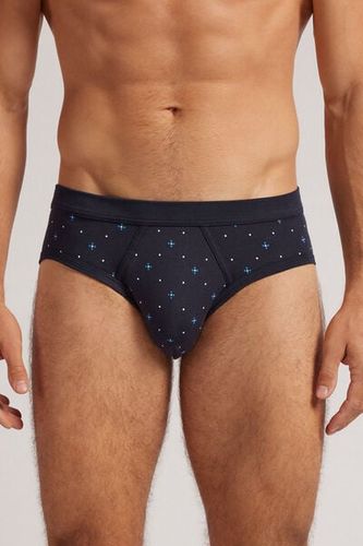 Micro Floral Print Superior Cotton Briefs Man Blue Size 6 - Intimissimi - Modalova