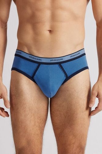 Stretch Superior Cotton Briefs Washed Collection Man Blue Size 5 - Intimissimi - Modalova
