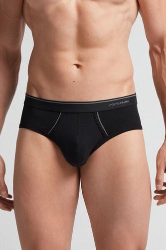 Superior Cotton Briefs with Exposed Elastic Man Black Size 3 - Intimissimi - Modalova