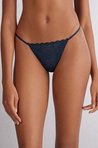 Lace String Thong Woman Blue - Intimissimi - Modalova