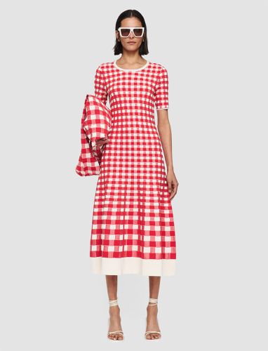 Vichy Jacquard Knitted Dress - Joseph - Modalova
