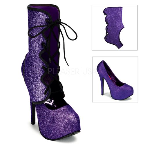 Chaussure escarpin modulable à paillettes violettes plateau teeze-31g - Pointure : 36 - Bordello - Modalova