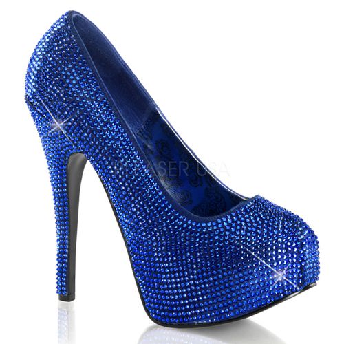 Escarpin bleu roi à strass talon haut - Pointure : 37 - Chaussures femmes Bordello - Modalova