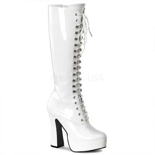 Bottes blanches vernies à lacet - Pointure : 36 - Pleaser - Modalova