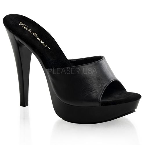 Mules en cuir noir - Pointure : 35 - Chaussures femmes Fabulicious - Modalova