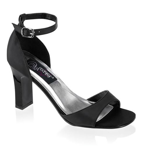 Sandale noire satiné petit talon - Pointure : 37 - Pleaser - Modalova