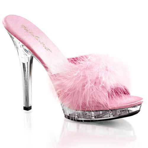 Mules d'intérieur froufrou rose - Pointure : 35 - Pleaser - Modalova