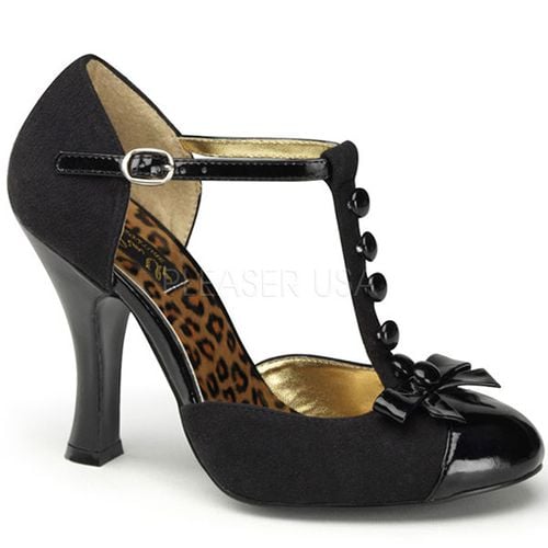 Salomés en microfibre noire talon - Pointure : 35 - Chaussures femmes Pinup Couture - Modalova