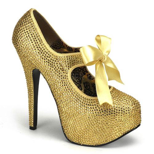 Escarpins de soirée strass dorés - Pointure : 36 - Chaussures femmes Bordello - Modalova