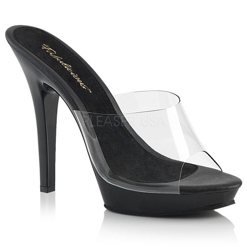 Mule transparente et noire - Pointure : 35 - Pleaser - Modalova