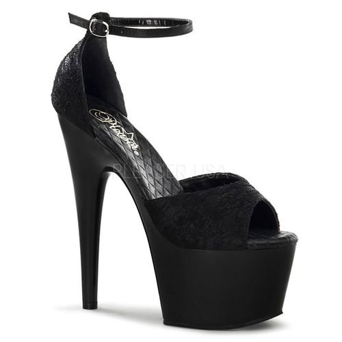 Nu-pieds satin noir - Pointure : 42 - Pleaser - Modalova