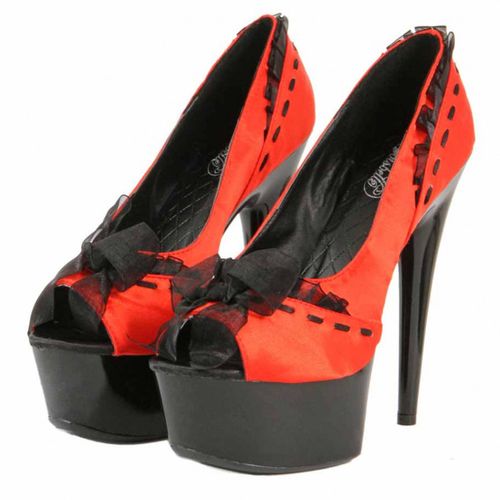 Escarpins Bout Ouvert en Satin Rouges - Pointure : 41 - HUSSY - Modalova