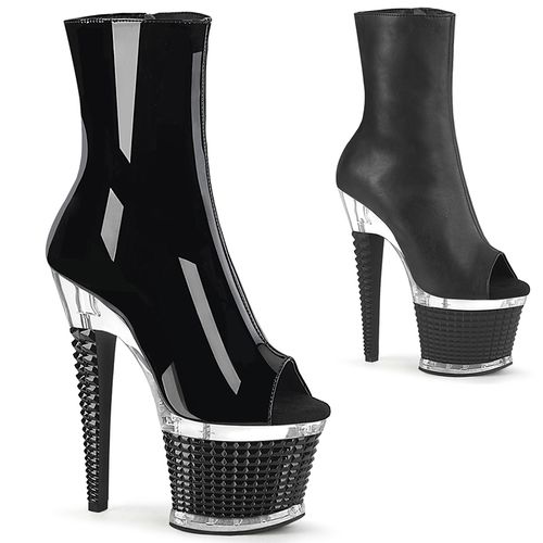 Bottines pole-dance plateforme noire - Pointure : 40 - Couleur : Noir vernis - Chaussures femmes Pleaser - Modalova