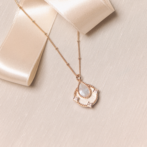 Collier Constance, cuir réversible Blanc Nacré / - Les Georgettes - Modalova