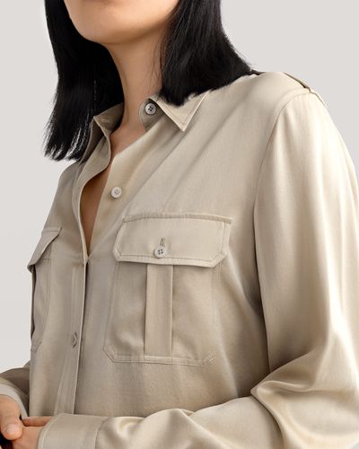 LILYSILK Blouses Soie Safari Classique Soie Lavée En Sable Vêtements De Travail D'Inspiration Militaire Chemises L - LILYSILK - Modalova