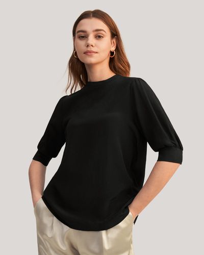 LILYSILK T Shirt Soie Col Rond & Demi Manche 18 Momme Soie Sûr Et Non Toxique T-Shirt L - LILYSILK - Modalova