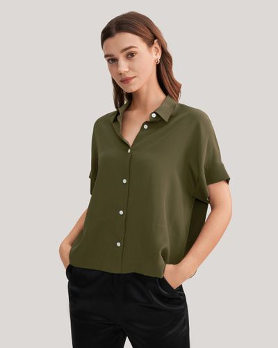 LILYSILK Tee Shirt En Soie Manches Courtes, Bouton Classique 100% Soie De Mûrier Régulation De La Température Chemises - LILYSILK - Modalova