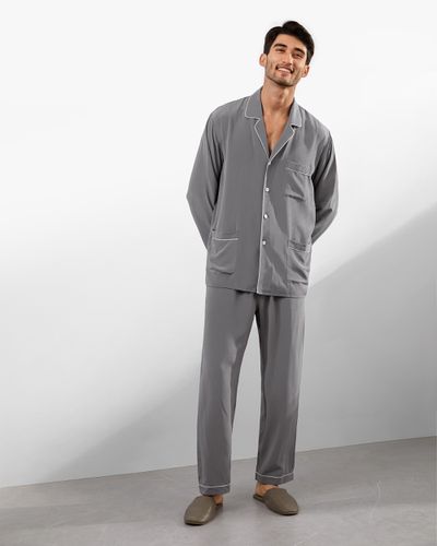 LILYSILK Pyjama De Soie Col À Revers, Classique Piping 18 Momme Soie Respirant Super Léger Pyjama S - LILYSILK - Modalova