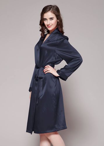 LILYSILK Robe De Chambre En Soie Banded Cuffs, Ceinture En Soie 100% Soie De Mûrier Respirant Super Léger M - LILYSILK - Modalova