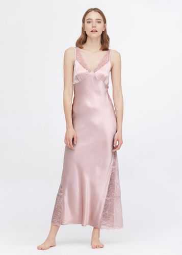 LILYSILK Chemise De Nuit En Soie France Nuisette Ultra-Long Avec Dentelle En Soie - LILYSILK - Modalova