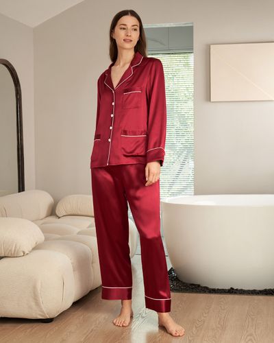 LILYSILK Pyjama Soie Ensemble De Pyjama Deux Pièces 100% Soie Pure Léger Et Résistant Aux Rides S - LILYSILK - Modalova