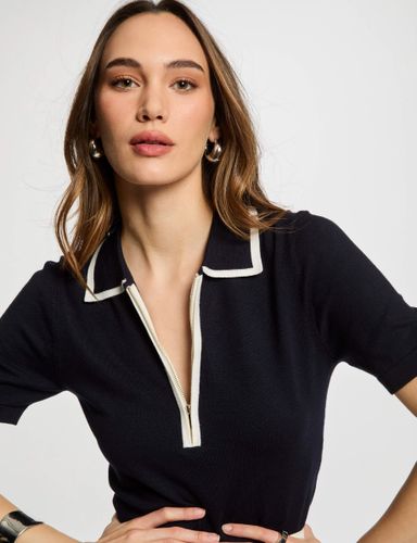 Pull col polo zippé - Morgan - Modalova