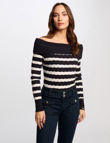 Pull col bardot rayé - Morgan - Modalova