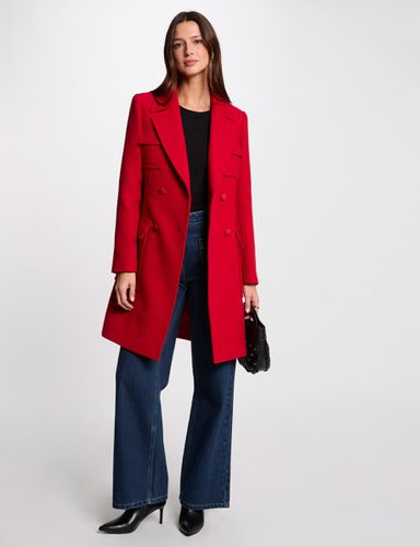 Manteau long boutonné rouge femme - Morgan - Modalova