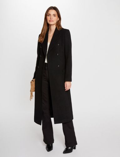 Manteau long droit noir femme - Morgan - Modalova