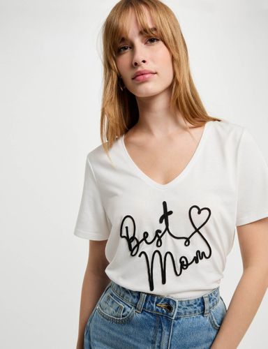 T-shirt à inscription blanc femme - Morgan - Modalova
