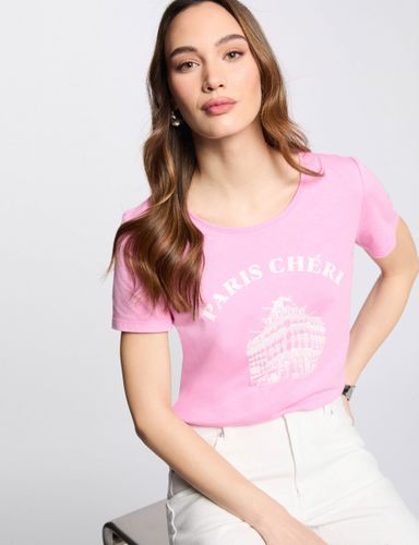 T-shirt à inscription rose femme - Morgan - Modalova