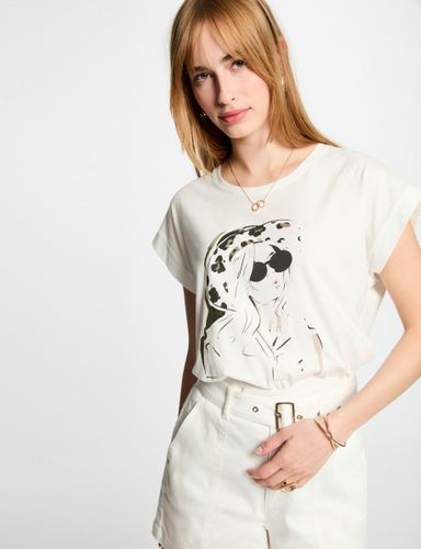 T-shirt à inscription blanc femme - Morgan - Modalova