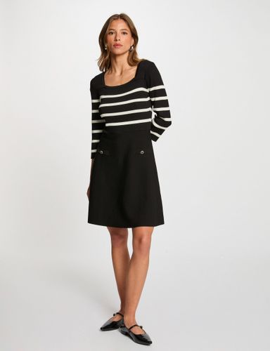 Robe tricot trapèze à rayures - Morgan - Modalova