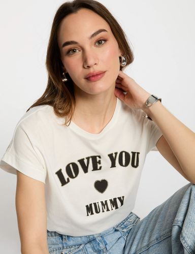 T-shirt à inscription blanc femme - Morgan - Modalova