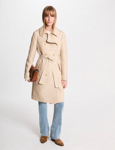 Trench long ceinturé sable femme - Morgan - Modalova