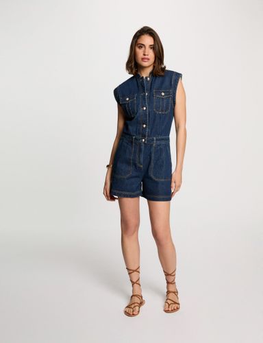 Combishort en jean denim brut femme - Morgan - Modalova