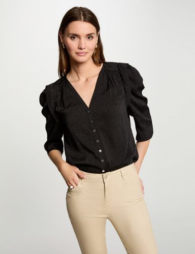 Chemise manches 3/4 noir femme - Morgan - Modalova