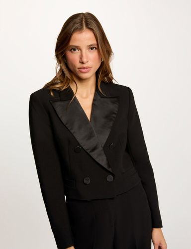 Veste courte cache-coeur noir femme - Morgan - Modalova