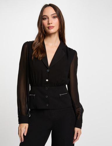 Chemise manches longues noir femme - Morgan - Modalova