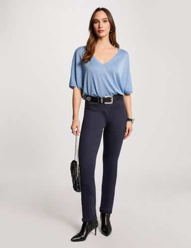 Pantalon droit bleu marine femme - Morgan - Modalova