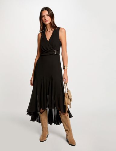 Robe midi droite fluide noir femme - Morgan - Modalova